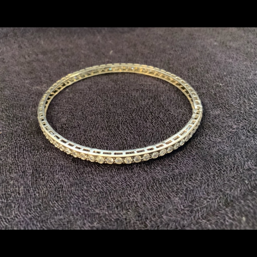 Sterling silver & zircon  bangles. Looks like diamonds.